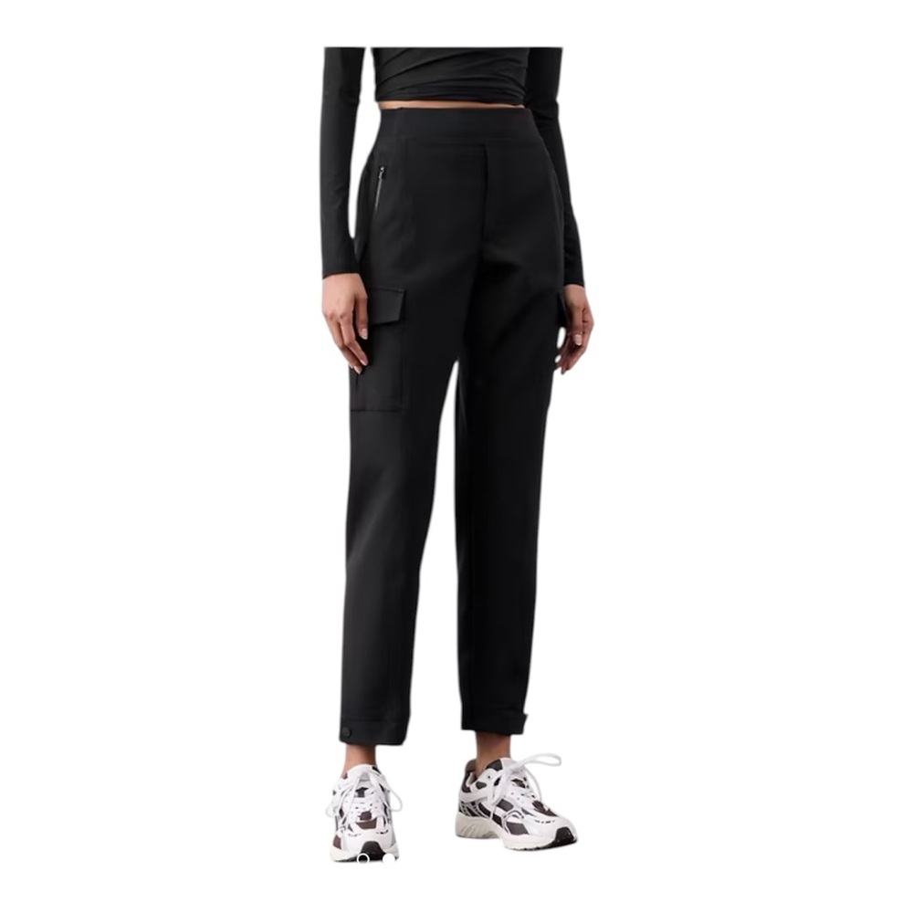 Athleta Endless High Rise Cargo Black Pull-On Pant Quick Dry Breathable Womens 2 - Picture 3 of 12